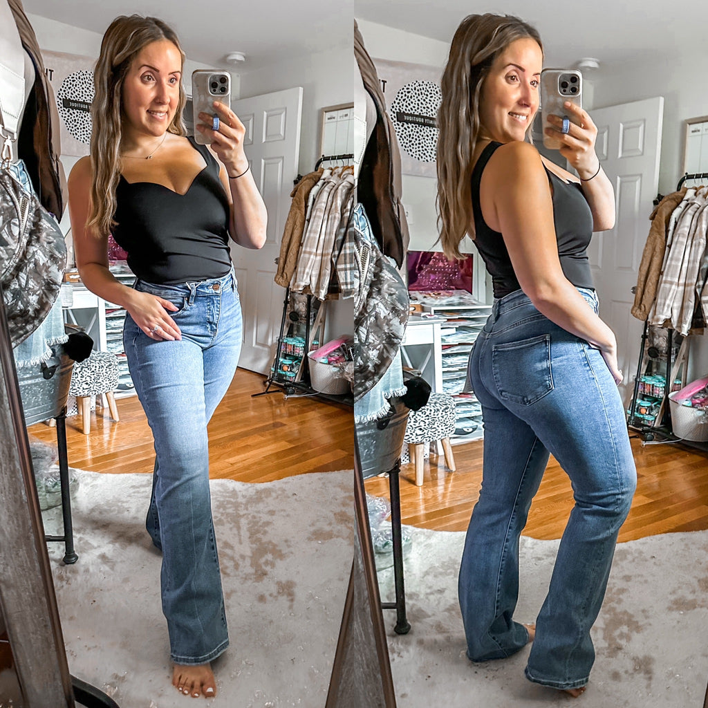 Toxic Traits Risen High Rise Tummy Control Straight Leg Denim Jeans