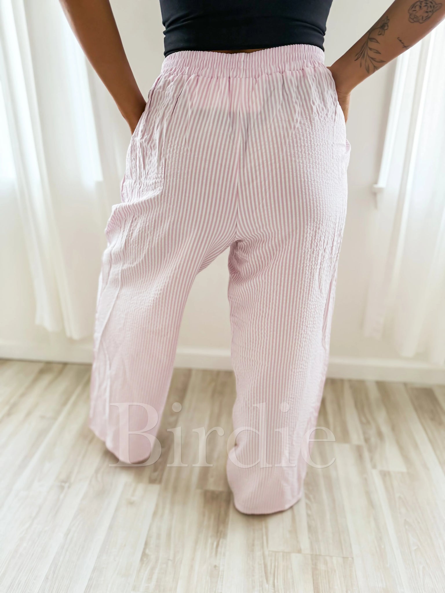 The Rosie Pink Striped Boxer Pants