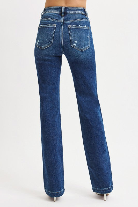 Toxic Traits Risen High Rise Tummy Control Straight Leg Denim Jeans