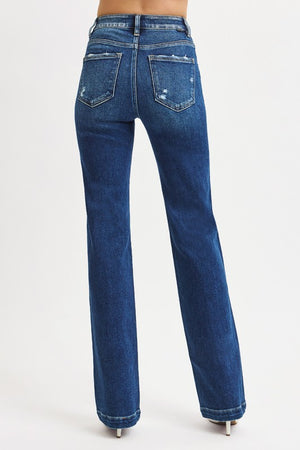 Toxic Traits Risen High Rise Tummy Control Straight Leg Denim Jeans