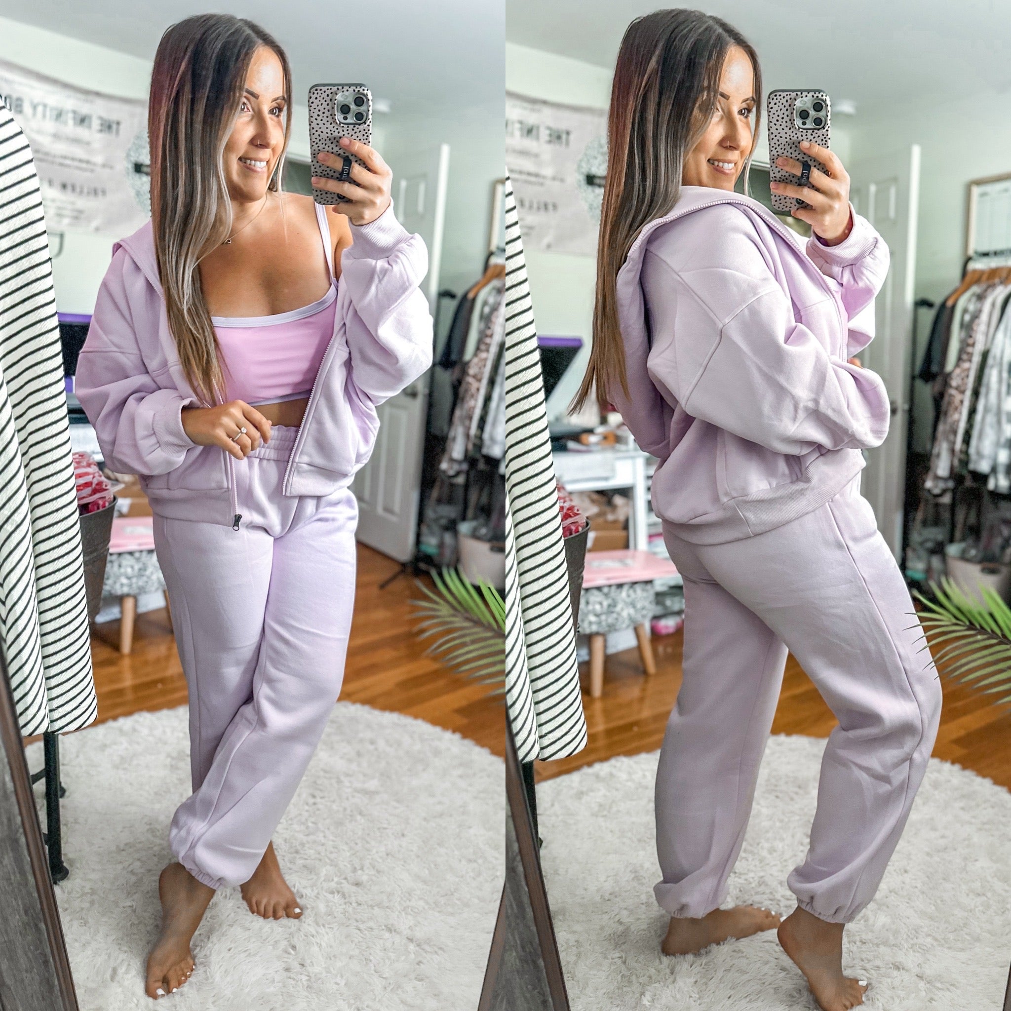 Pure Comfort Fleece Hooded Jacket in Light Lavender – The Infinity