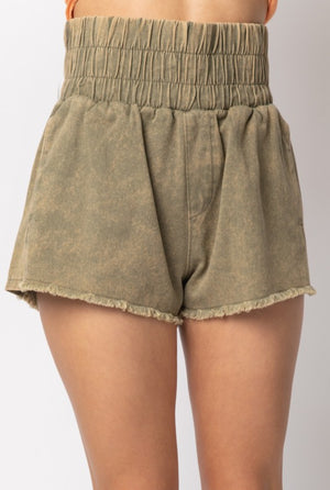 The Shoreline Sunset Acid Wash Twill Shorts