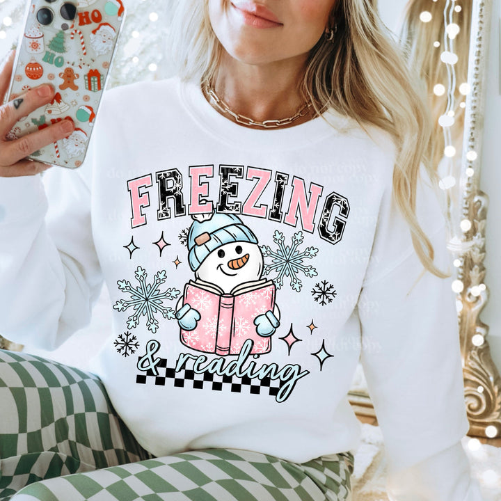 Freezing & Reading White Unisex Sweatshirt