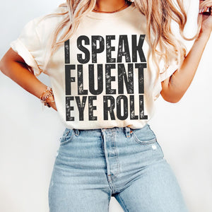 Fluent Eye Roll Tan Cotton T-Shirt