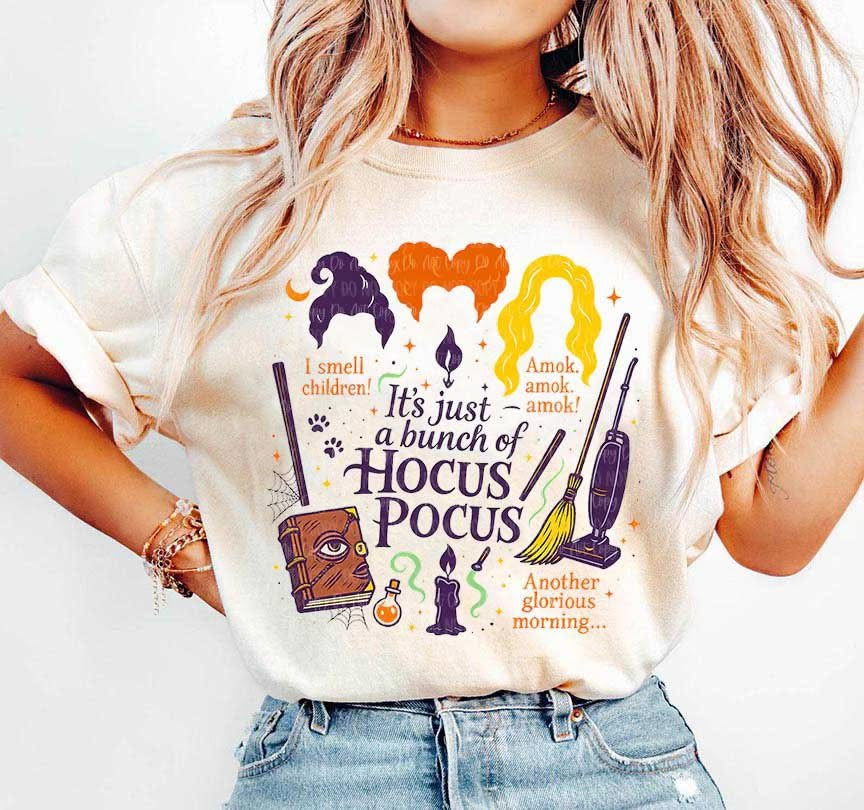 Just A Bunch Of Hocus Pocus Tan Cotton T-Shirt