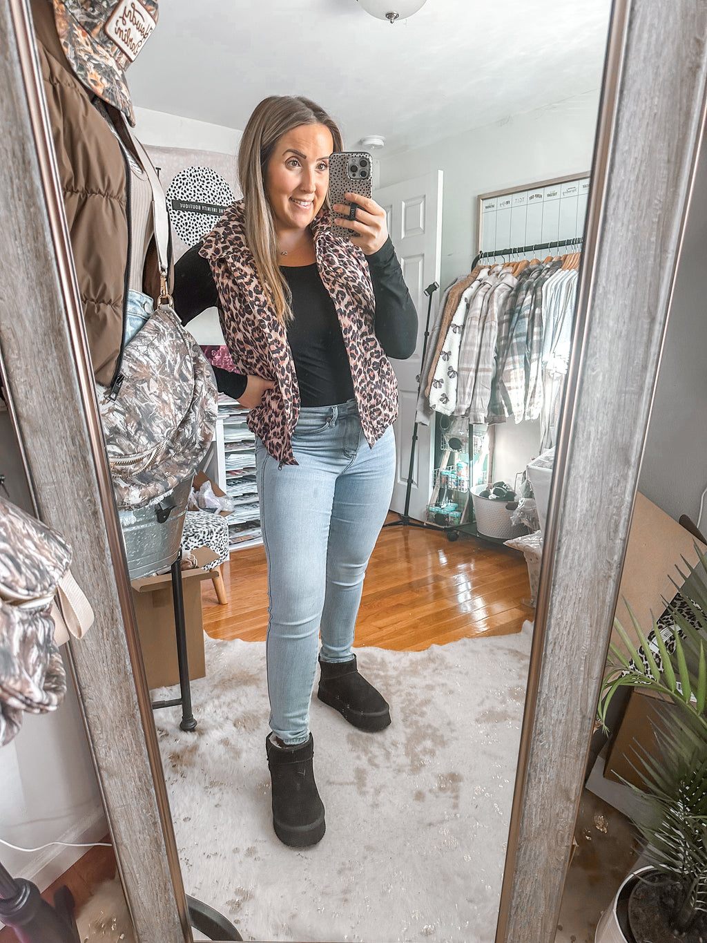 The Ellie Leopard Print Puffer Vest