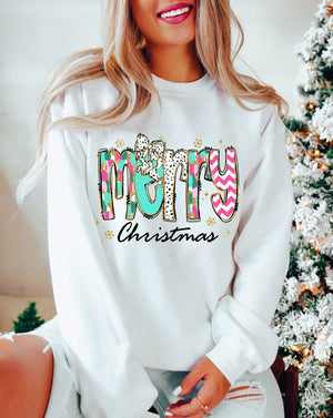 Merry Christmas White Unisex Sweatshirt