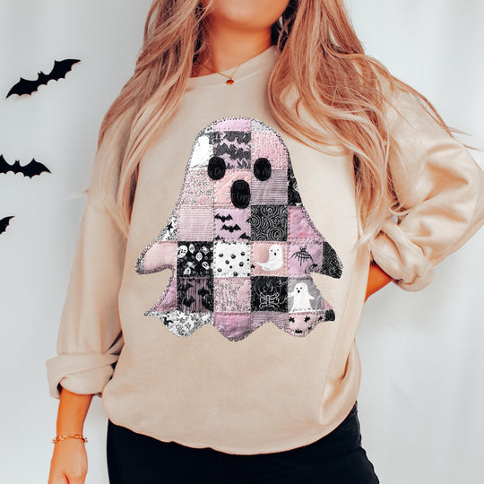 Pink Patch Ghostie Sand Unisex Sweatshirt
