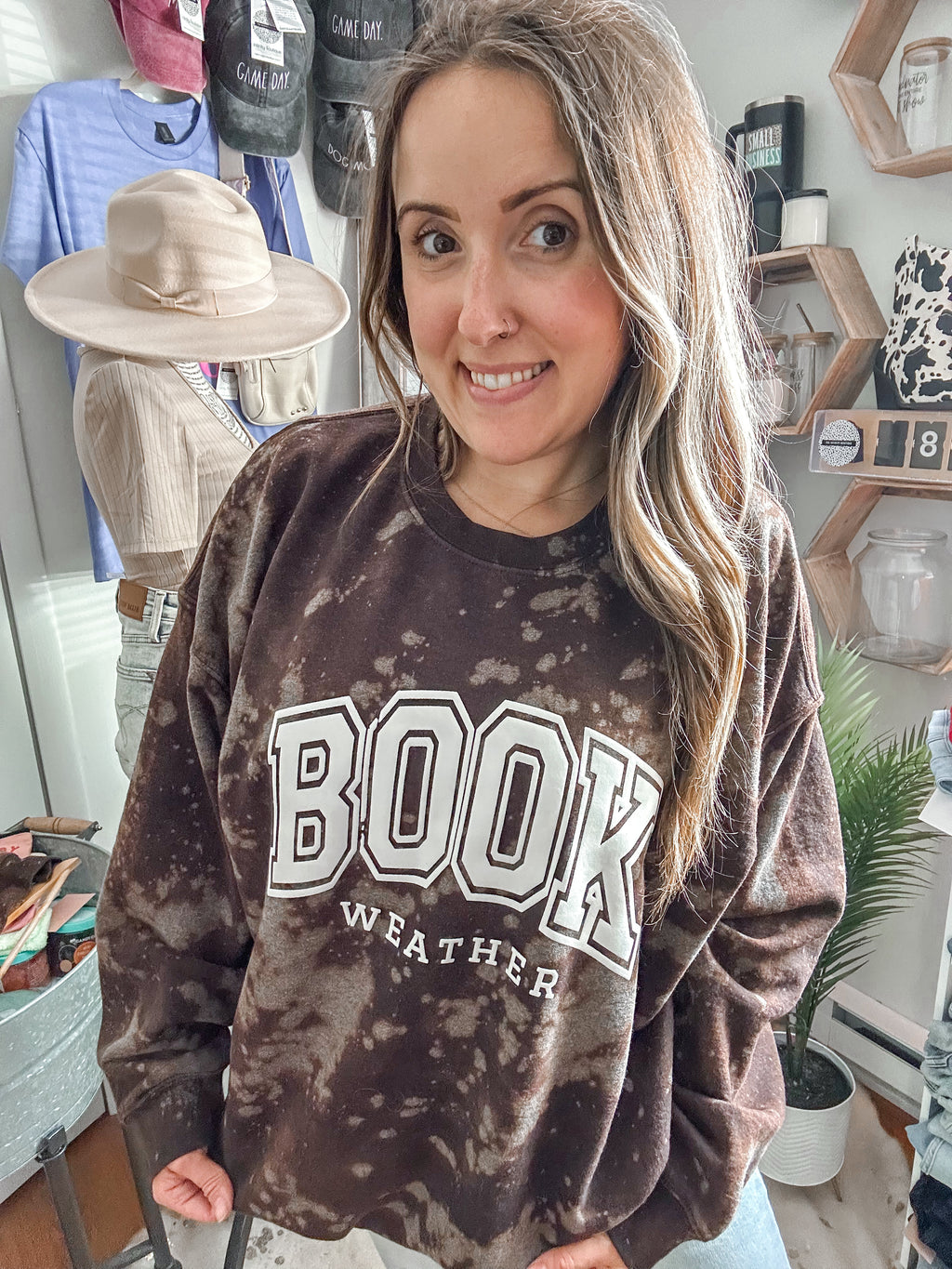 BOOK WEATHER 2X PUFF ACID WASH UNISEX SWEATSHIRT