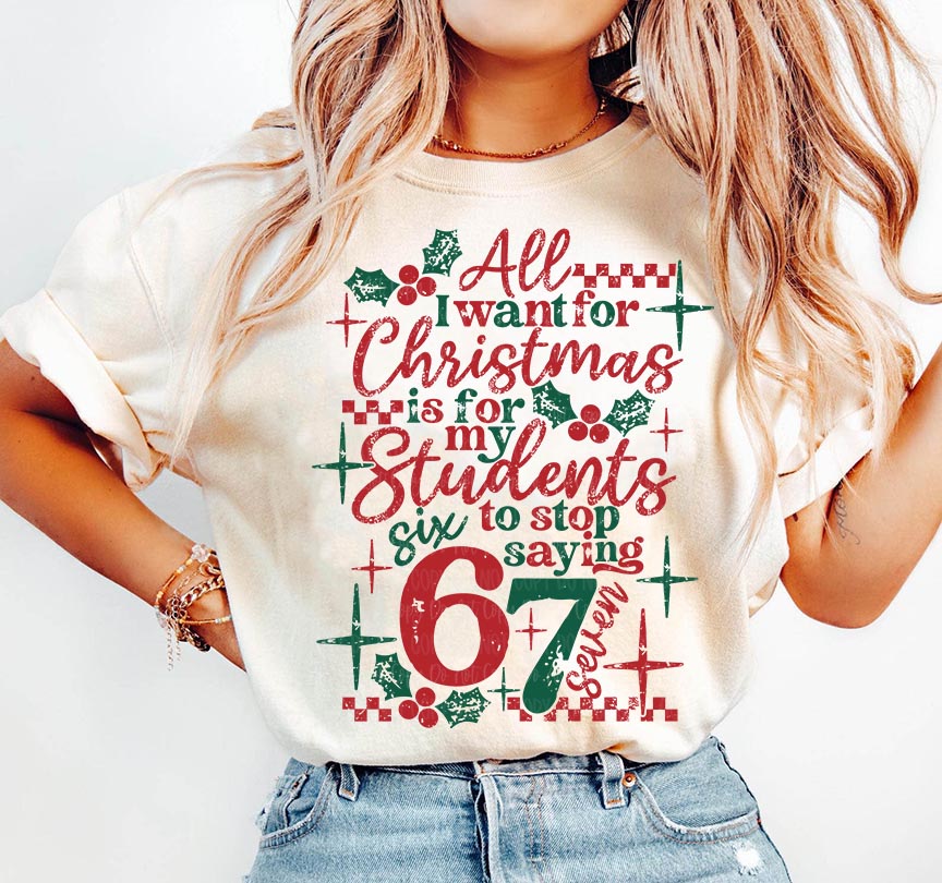 Christmas Students 6 7 Tan Unisex Cotton T-Shirt