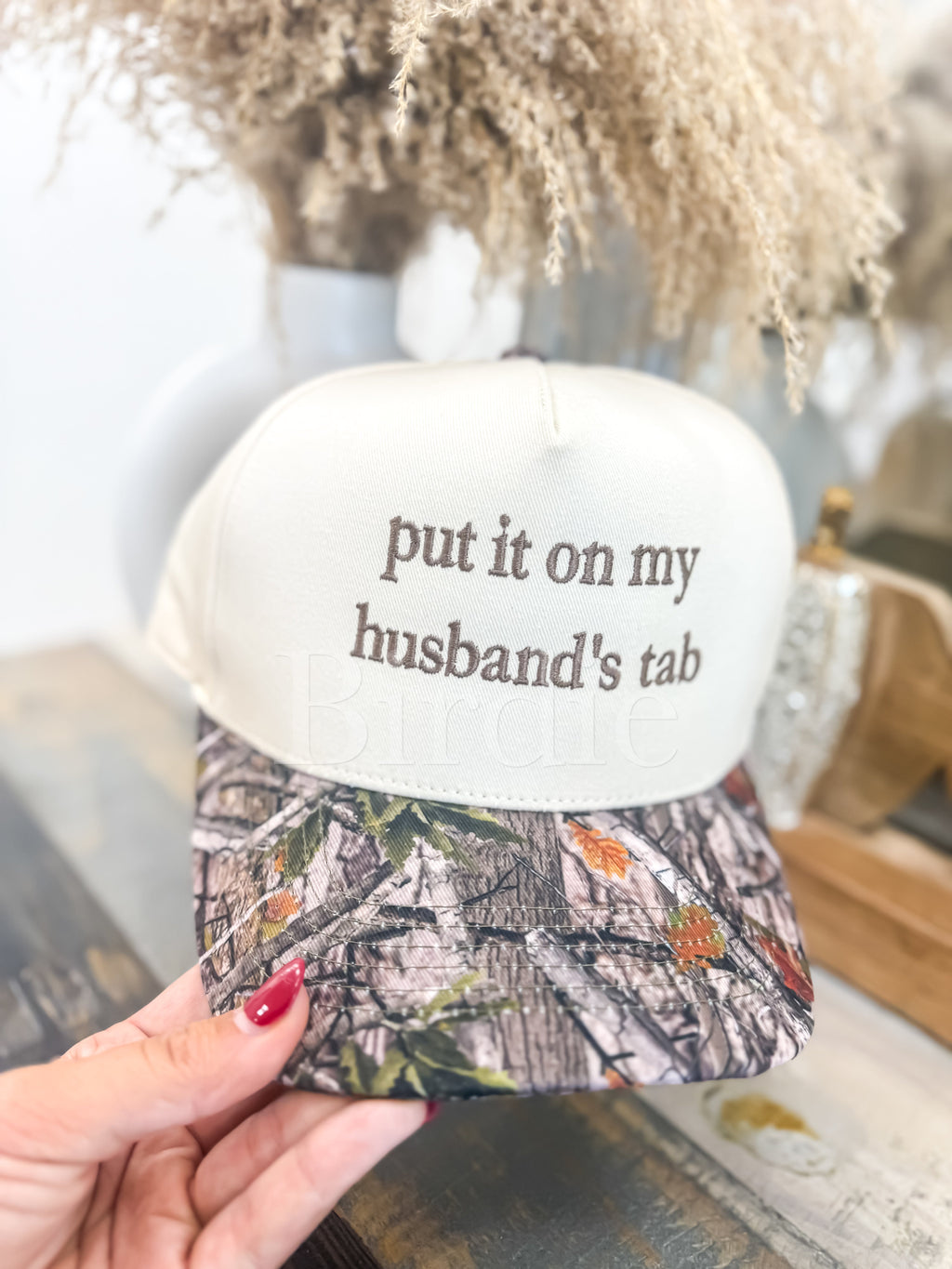 Put It On My Husbands Tab Camo Baseball Hat