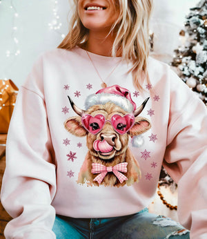 Glam Highland Light Pink Unisex Sweatshirt