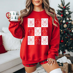 Gingerbread Bows Red Unisex Sweatshirt