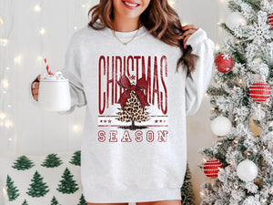 Christmas Season Leopard Tree Gray Unisex Sweatshirt