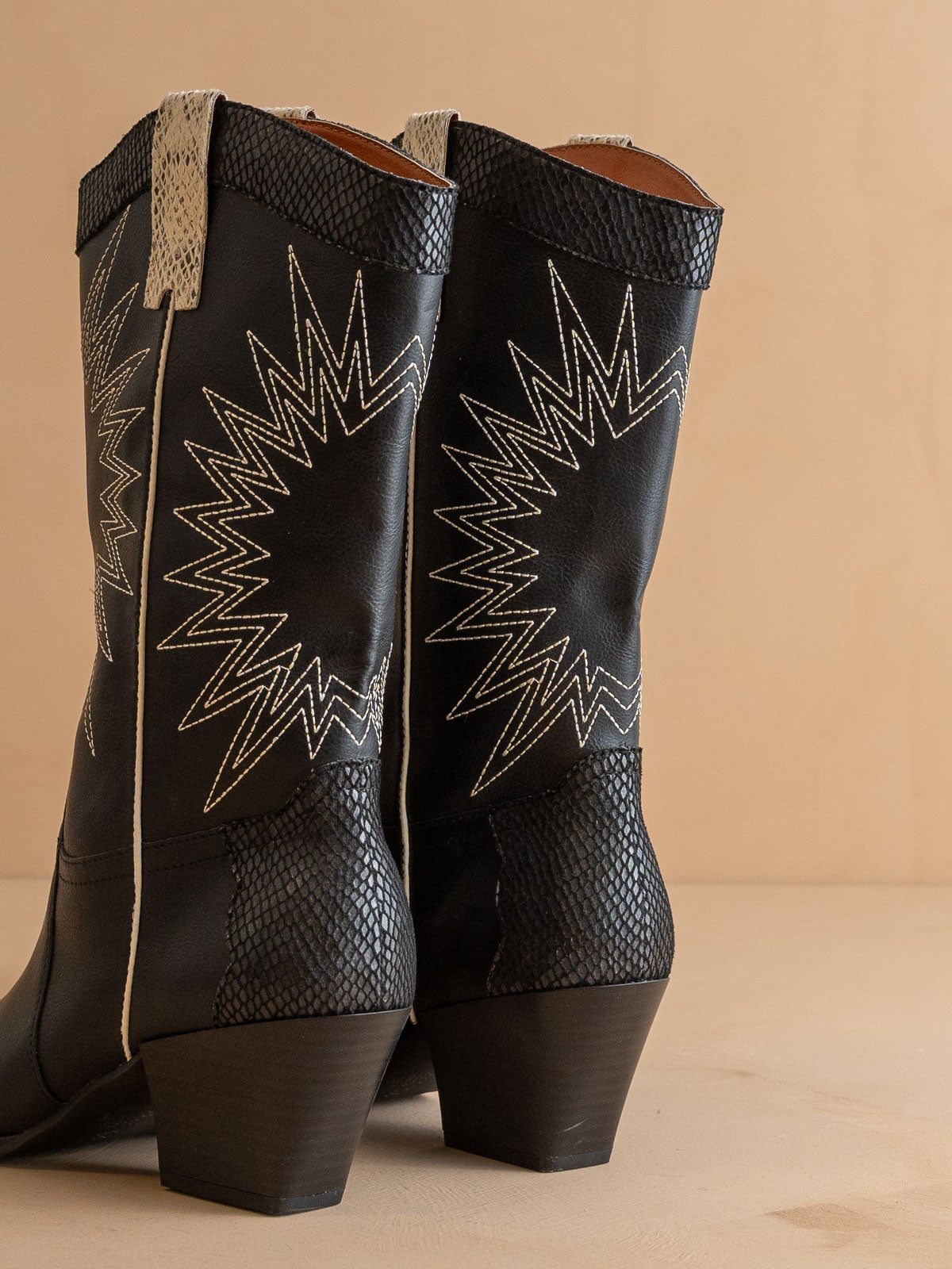 The Halle Black Western Cowgirl Boots