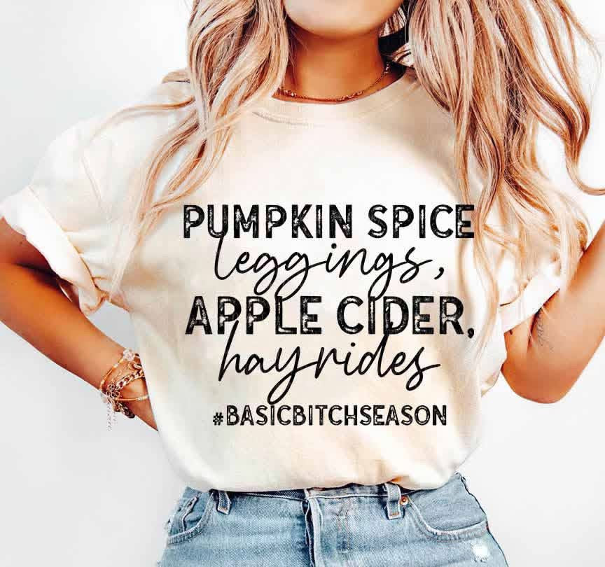 Basic Bitch Season Tan Cotton T-Shirt