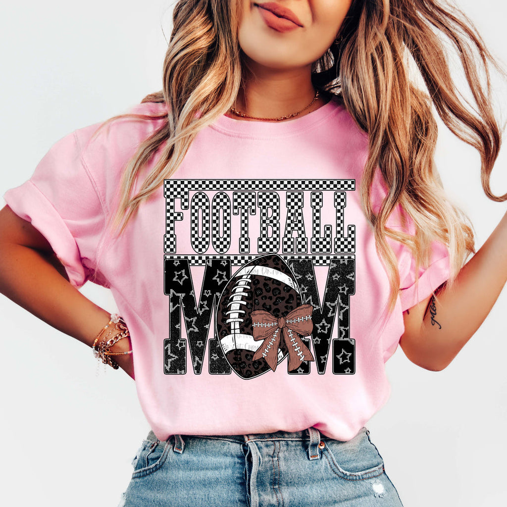Football Mom Pink Cotton T-Shirt