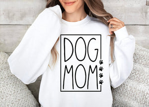 Dog Mom White Unisex Sweatshirt