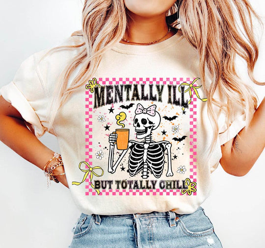 Mentally Ill Tan Unisex Cotton T-Shirt