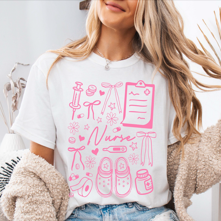 Nurse Collage White Unisex Cotton T-Shirt