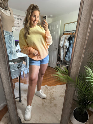 Escape From Reality Banana Ombré Corded Sweatshirt