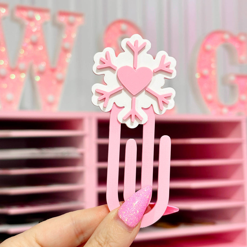 Snowflake Pink Bookmark
