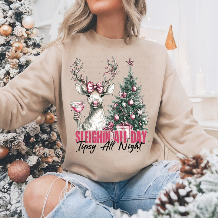 Sleighing All Day Sand Unisex Sweatshirt