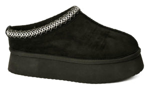 The Pillow Talk Platform Black Faux Suede Corkys Slip On Shoes