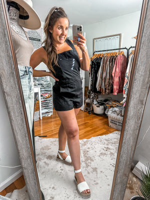 The Breaking Hearts Black Tie Back Romper