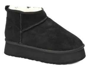 The Room Service Black Faux Suede Corkys Booties