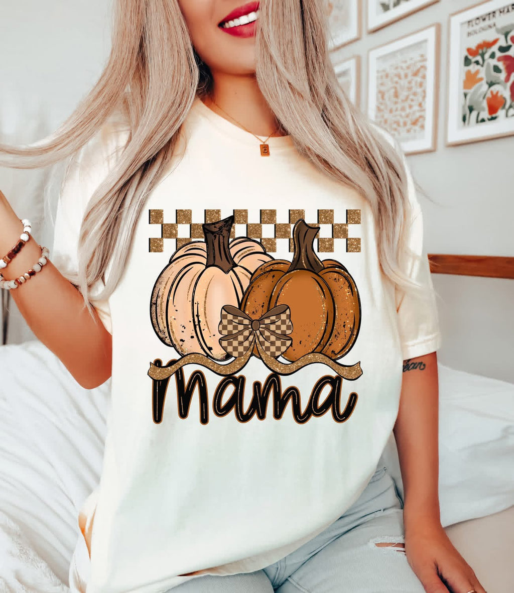 Mama Pumpkins Tan Unisex Cotton T-Shirt