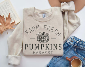 Farm Fresh Pumpkins Sand Unisex Sweatshirt