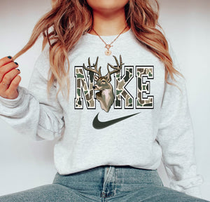 Swoosh Camo Buck Gray Unisex Sweatshirt