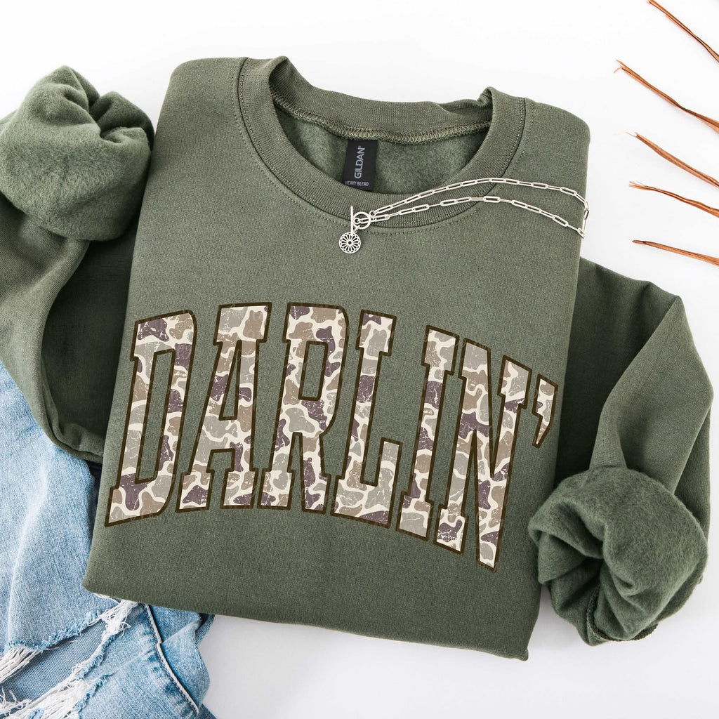 Darlin’ Camo Green Unisex Sweatshirt