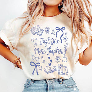 Just One More Chapter Tan Cotton T-Shirt