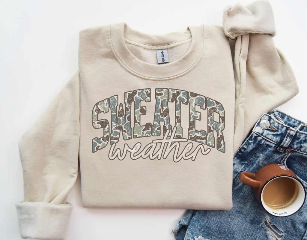 Sweater Weather Camo Sand Unisex Sweatshirt