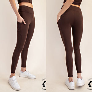 The Butter Basics Espresso High Waist Leggings W/ Pockets