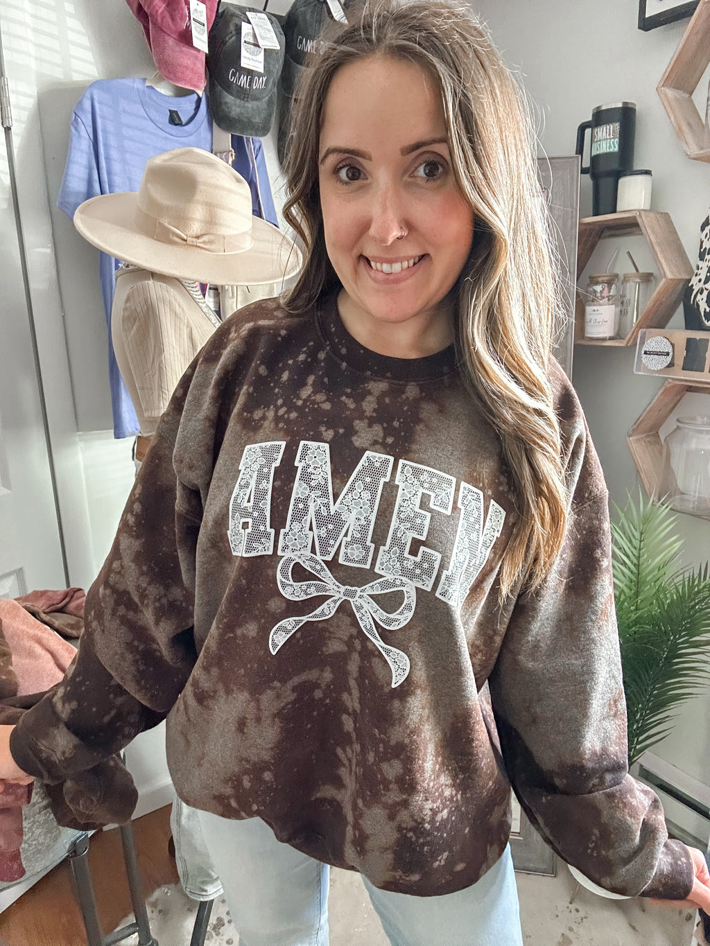 AMEN 2X ACID WASH UNISEX SWEATSHIRT