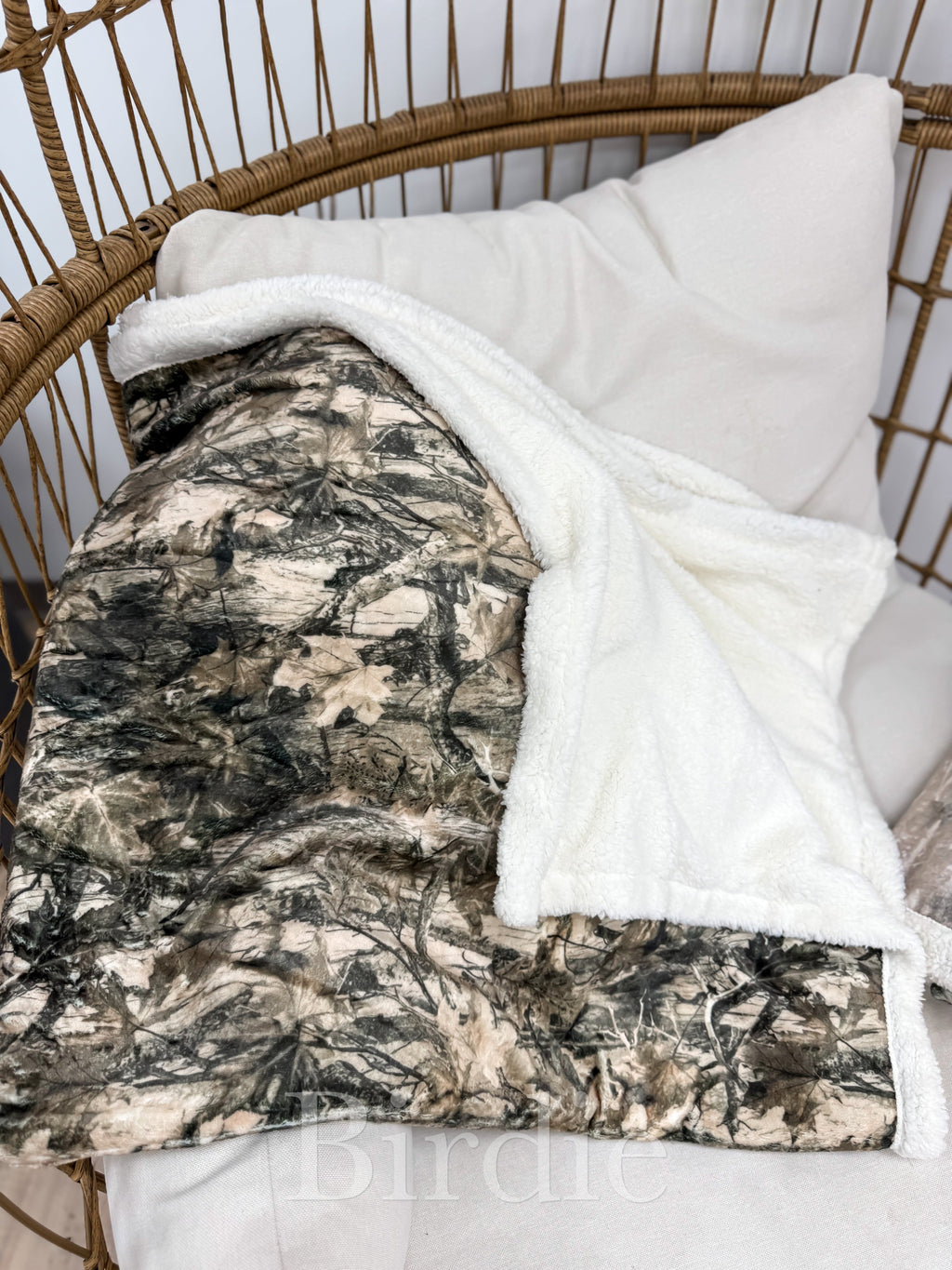 Dark Camo Fur Blanket