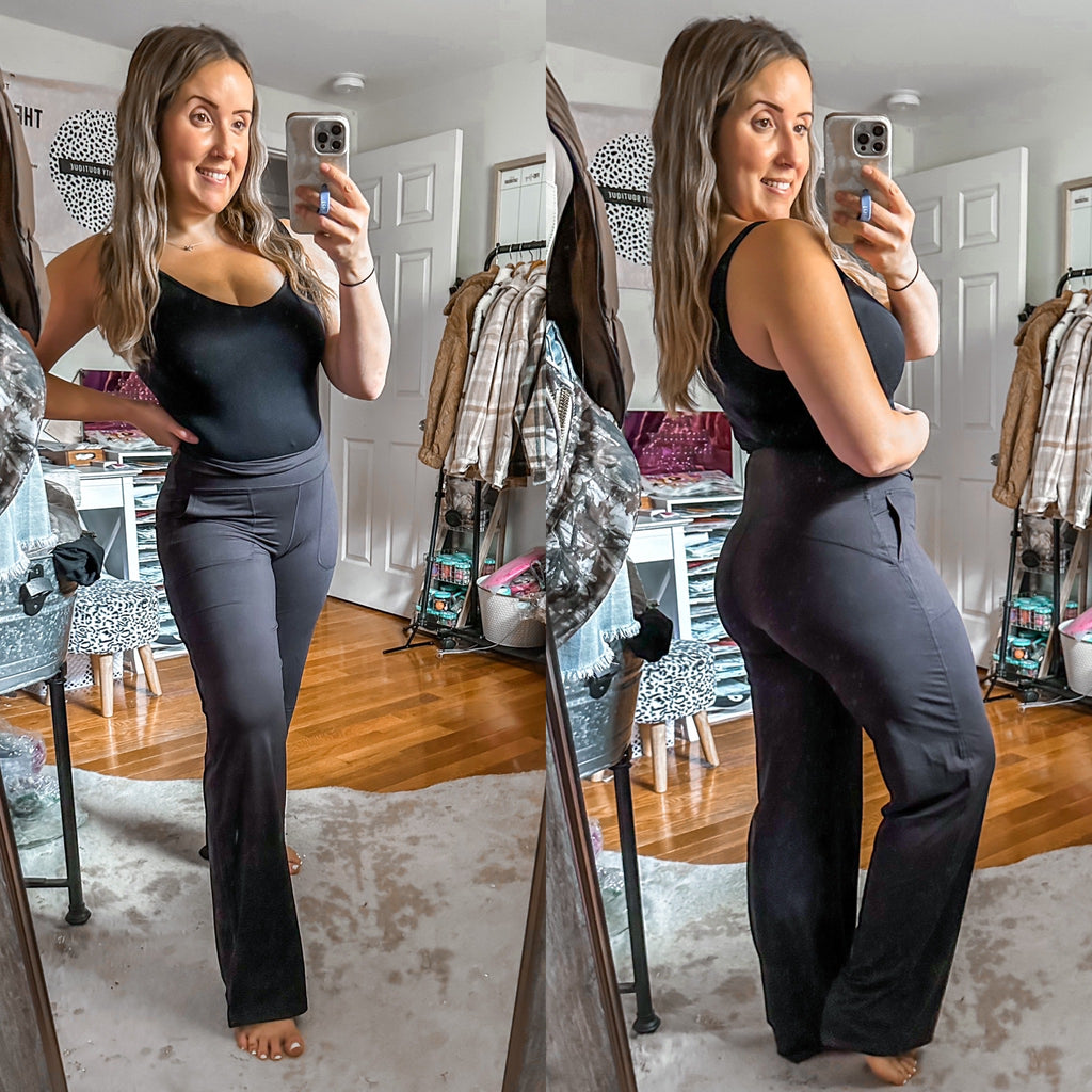 The Butter Basics Black Casual Yoga Pants W/ Pockets
