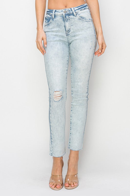 Hooked On You Risen High Rise Crop Skinny Relaxed Denim Jeans