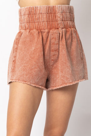 The Shoreline Sunset Acid Wash Twill Shorts