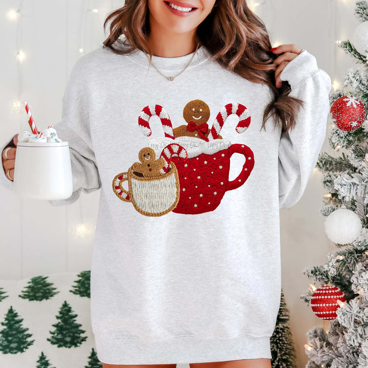 Faux Yarn Cocoa White Unisex Sweatshirt