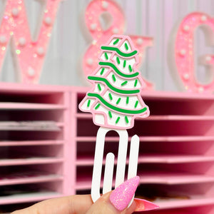 Christmas Cake Pink Bookmark