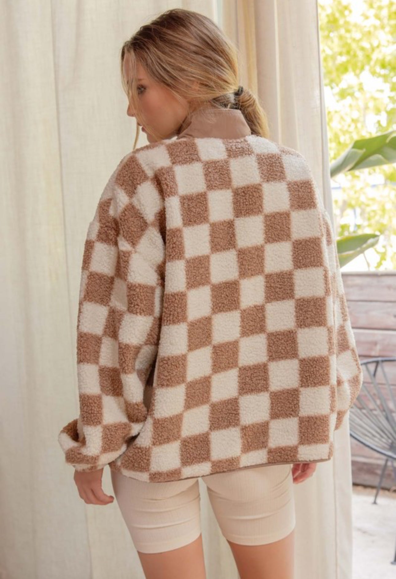 Warm Me Up Taupe Plaid Fleece Jacket