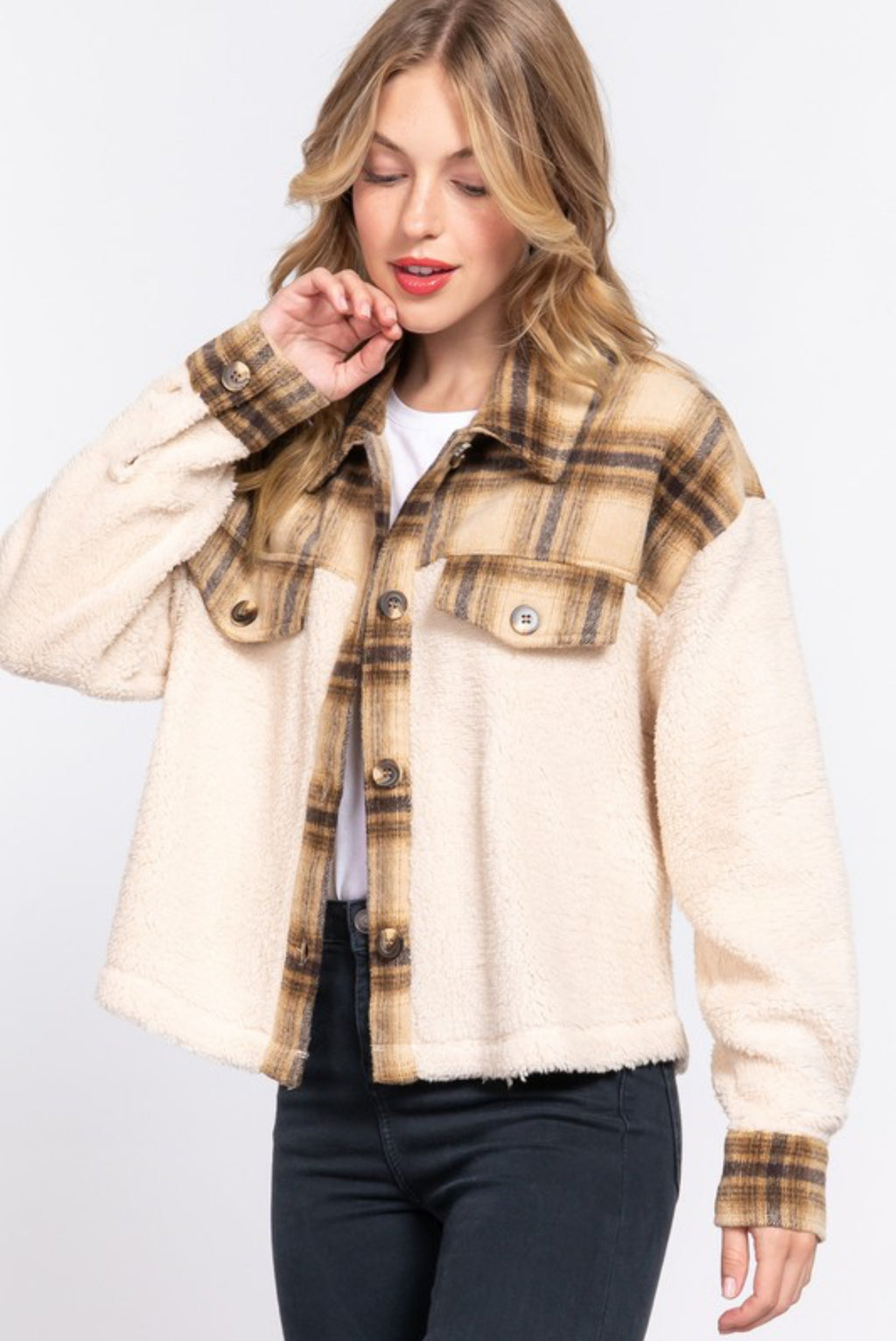 High Road Plaid Sherpa Jacket