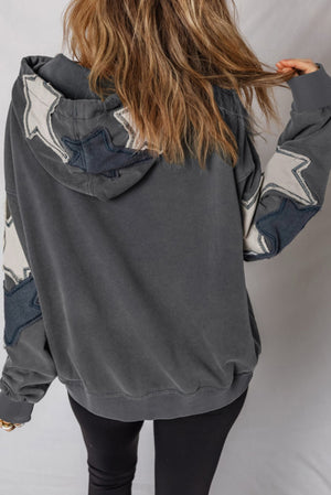Reach For The Stars Mineral Wash Patchwork Hoodie
