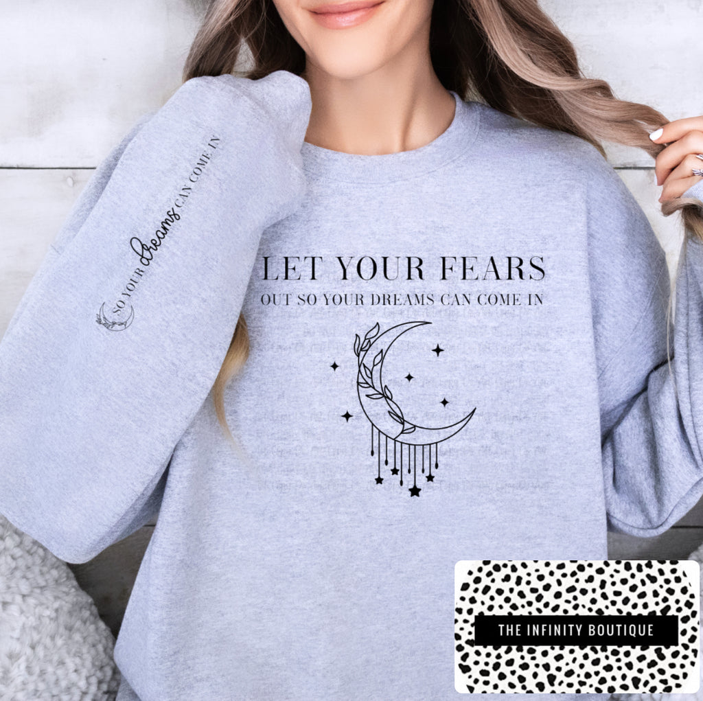 Let Your Fears Out Gray Unisex Sweatshirt
