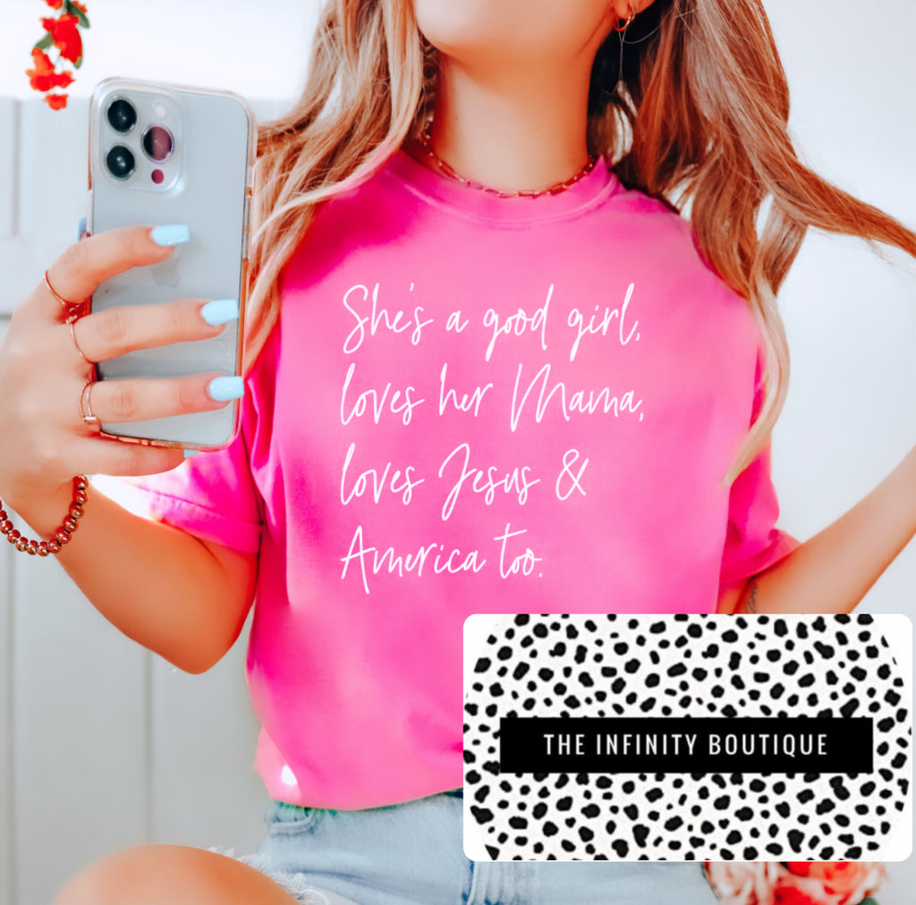 She’s A Good Girl Pink Unisex Cotton T-Shirt