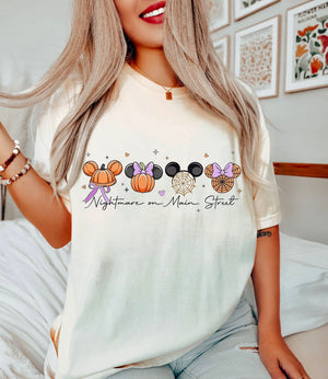 Nightmare On Main Tan Unisex Cotton T-Shirt